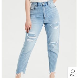 American Eagle light wash “Curvy mom jeans”